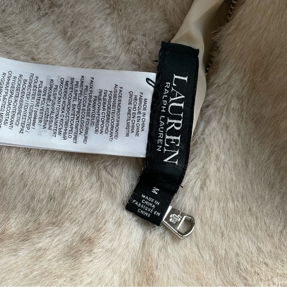 Lauren by Ralph Lauren Faux Fur Beige Hooded Jacket - Picture 7 of 7